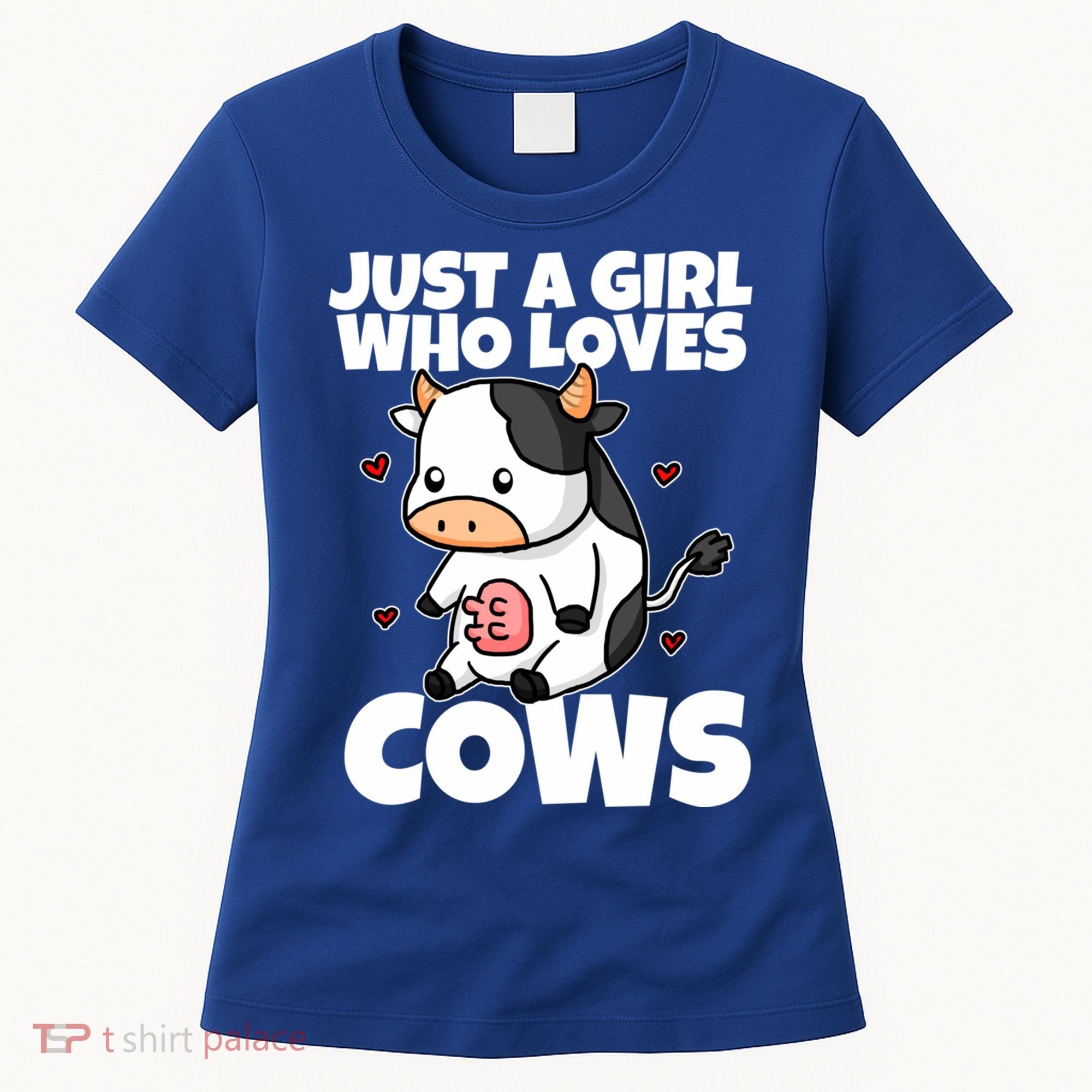 Just A Girl Who Loves Cow Cute Cow Costume Milk Farmer Gift Women's T-Shirt
