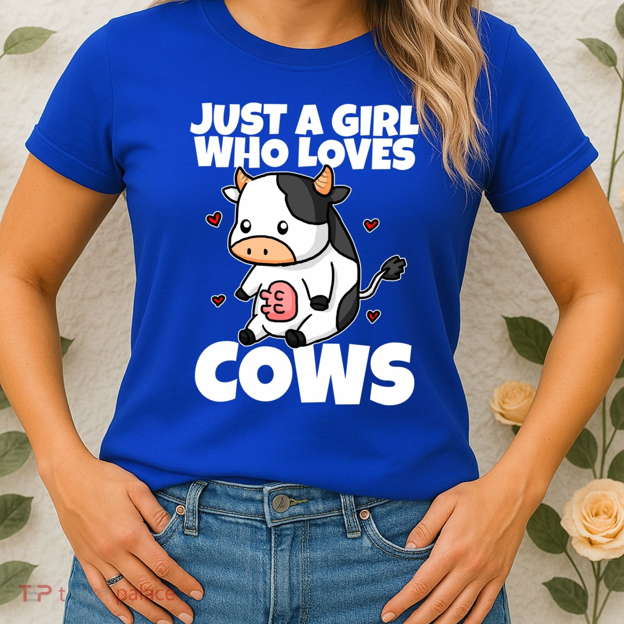 Just A Girl Who Loves Cow Cute Cow Costume Milk Farmer Gift Women's T-Shirt