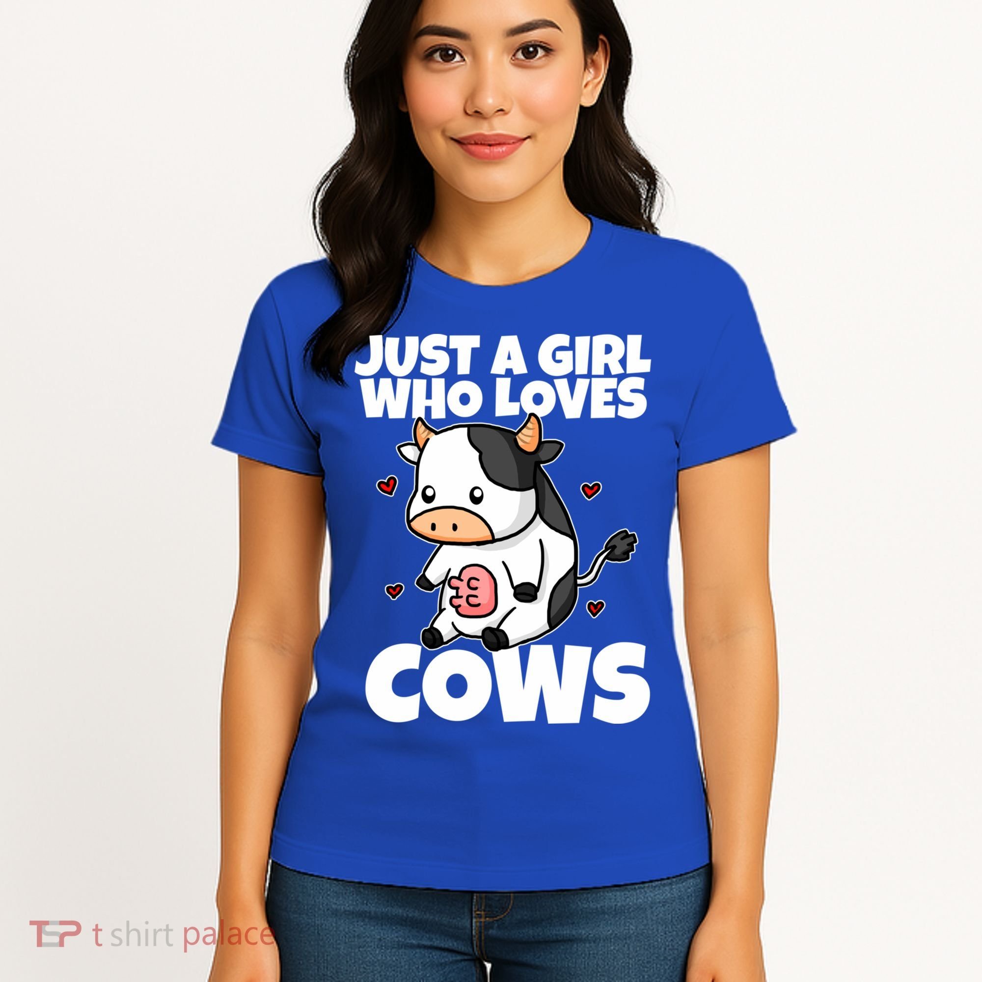 Just A Girl Who Loves Cow Cute Cow Costume Milk Farmer Gift Women's T-Shirt