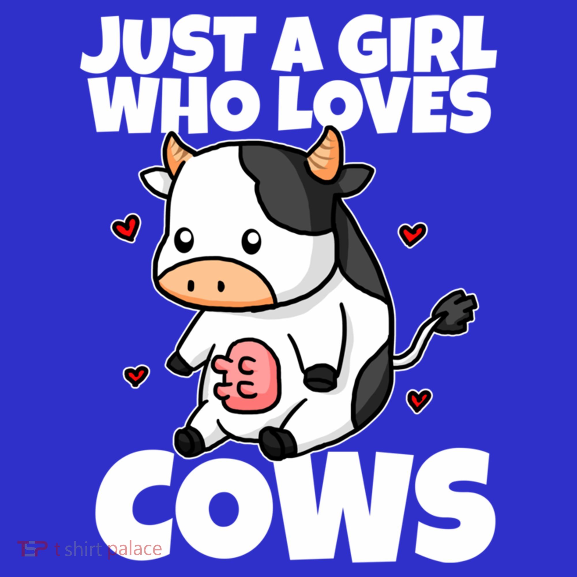 Just A Girl Who Loves Cow Cute Cow Costume Milk Farmer Gift Women's T-Shirt