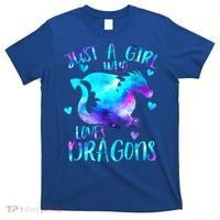 Just A Girl Who Loves Dragons Galaxy Space Dragon Cute Gift For Girls T-Shirt thumb 0