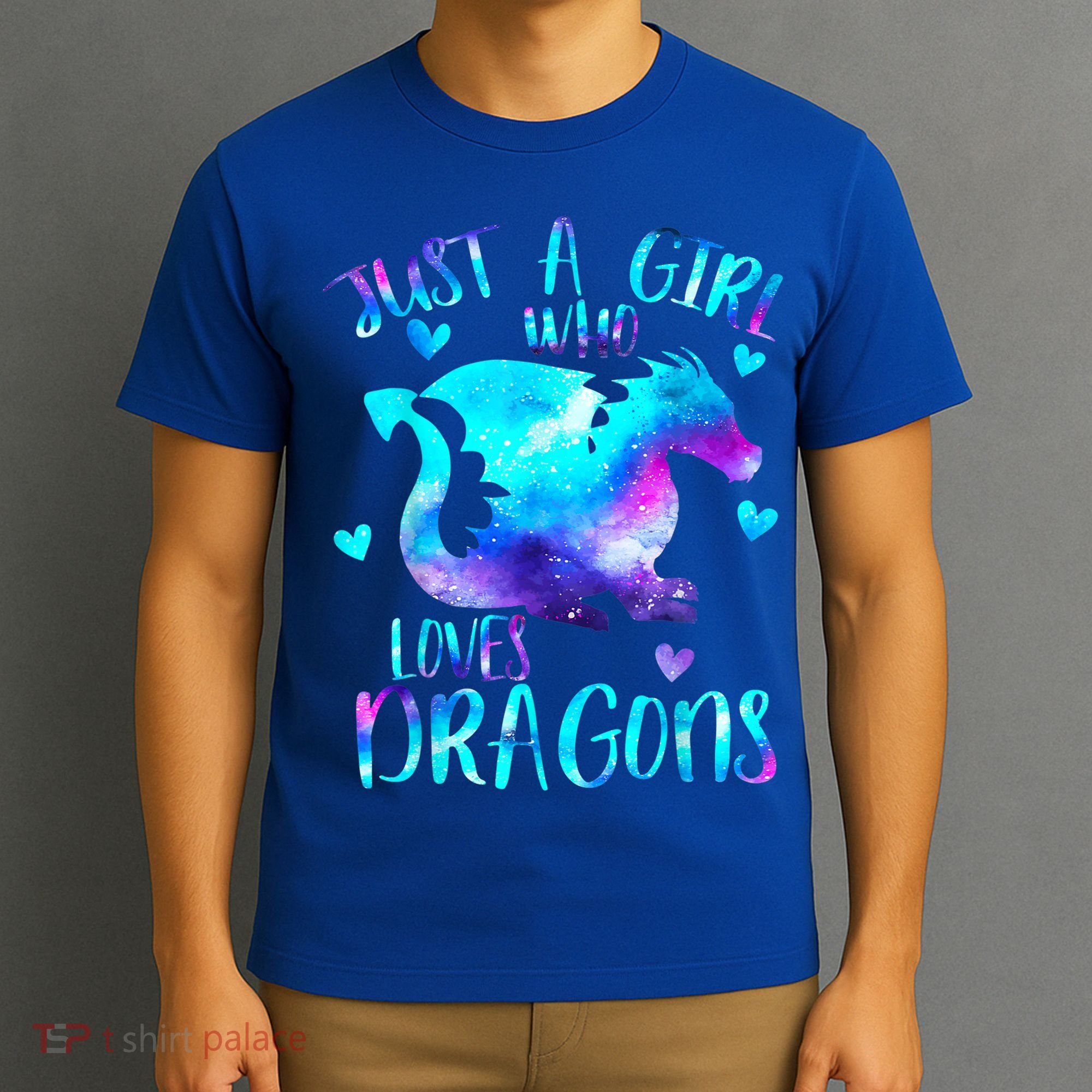 Just A Girl Who Loves Dragons Galaxy Space Dragon Cute Gift For Girls T-Shirt