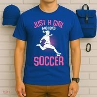 Just A Girl Who Loves Soccer Girls Players Gift T-Shirt thumb 6