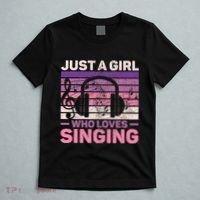 Just A Girl Who Loves Singing Women Music Lovers Singer T-Shirt thumb 5