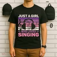 Just A Girl Who Loves Singing Women Music Lovers Singer T-Shirt thumb 6