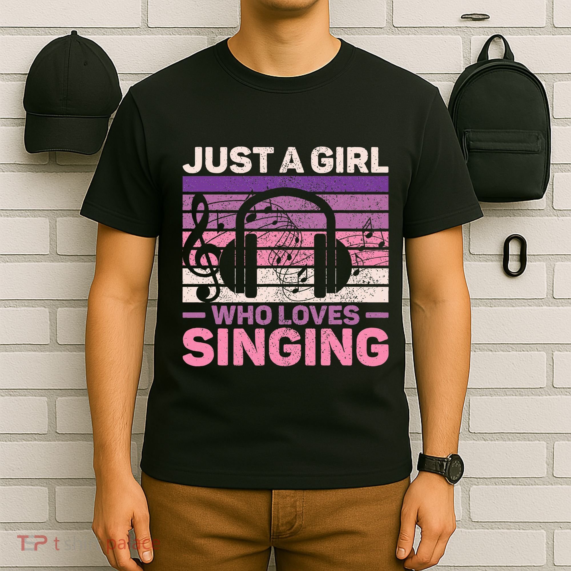 Just A Girl Who Loves Singing Women Music Lovers Singer T-Shirt