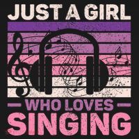 Just A Girl Who Loves Singing Women Music Lovers Singer T-Shirt thumb 7