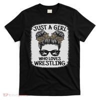 Just A Girl Who Loves Wrestling Funny Wrestle Lover Wrestler T-Shirt thumb 0