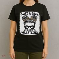 Just A Girl Who Loves Wrestling Funny Wrestle Lover Wrestler T-Shirt thumb 4