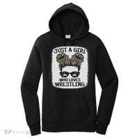 Just A Girl Who Loves Wrestling Funny Wrestle Lover Wrestler Women's Hoodie thumb 0