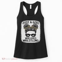 Just A Girl Who Loves Wrestling Funny Wrestle Lover Wrestler Women's Tank Top thumb 0