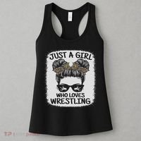Just A Girl Who Loves Wrestling Funny Wrestle Lover Wrestler Women's Tank Top thumb 3