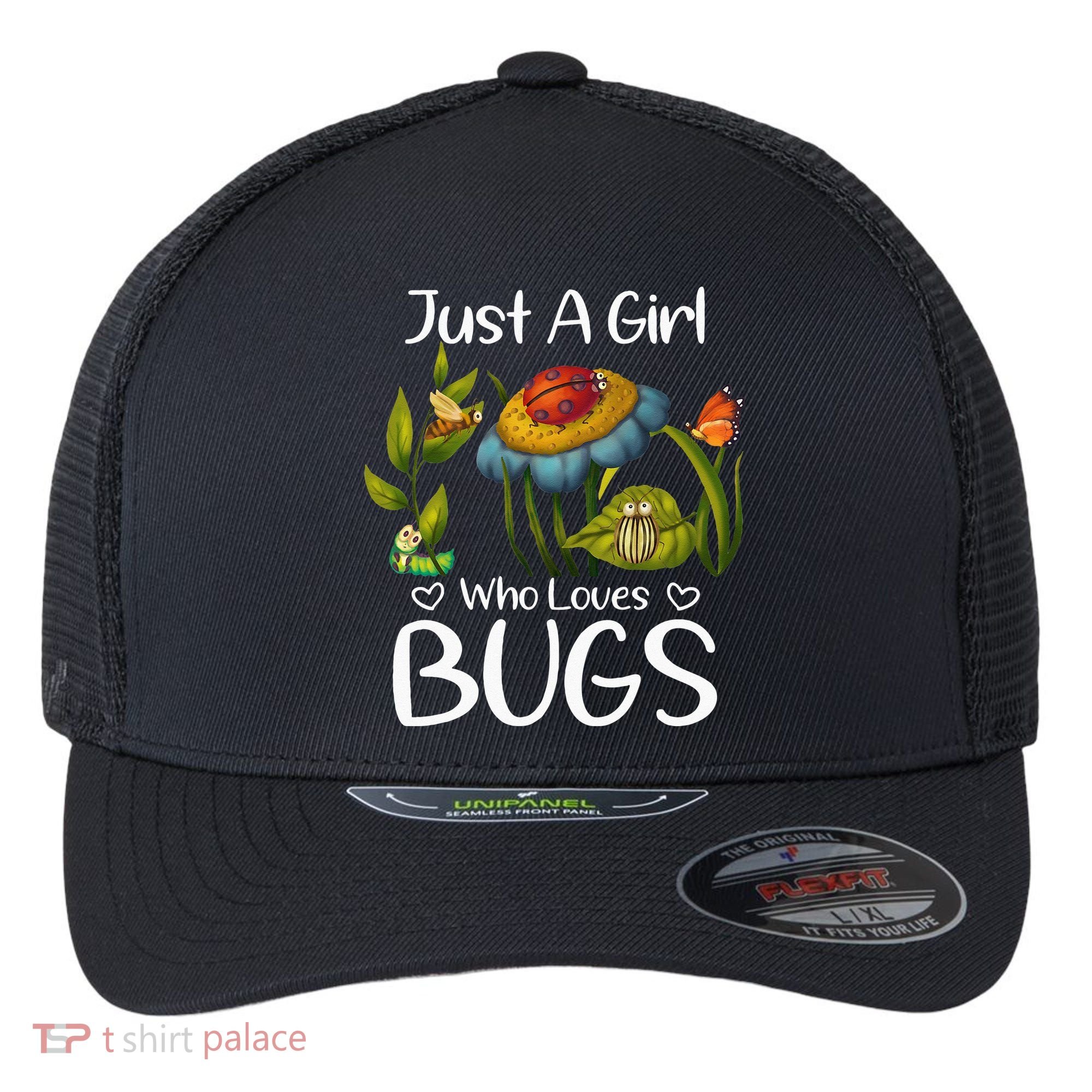 Just A Girl Who Loves Bugs Gift For Bugs Catcher Flexfit Unipanel Trucker Cap