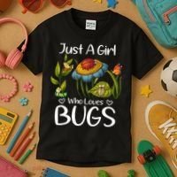 Just A Girl Who Loves Bugs Gift For Bugs Catcher Kids T-Shirt thumb 3