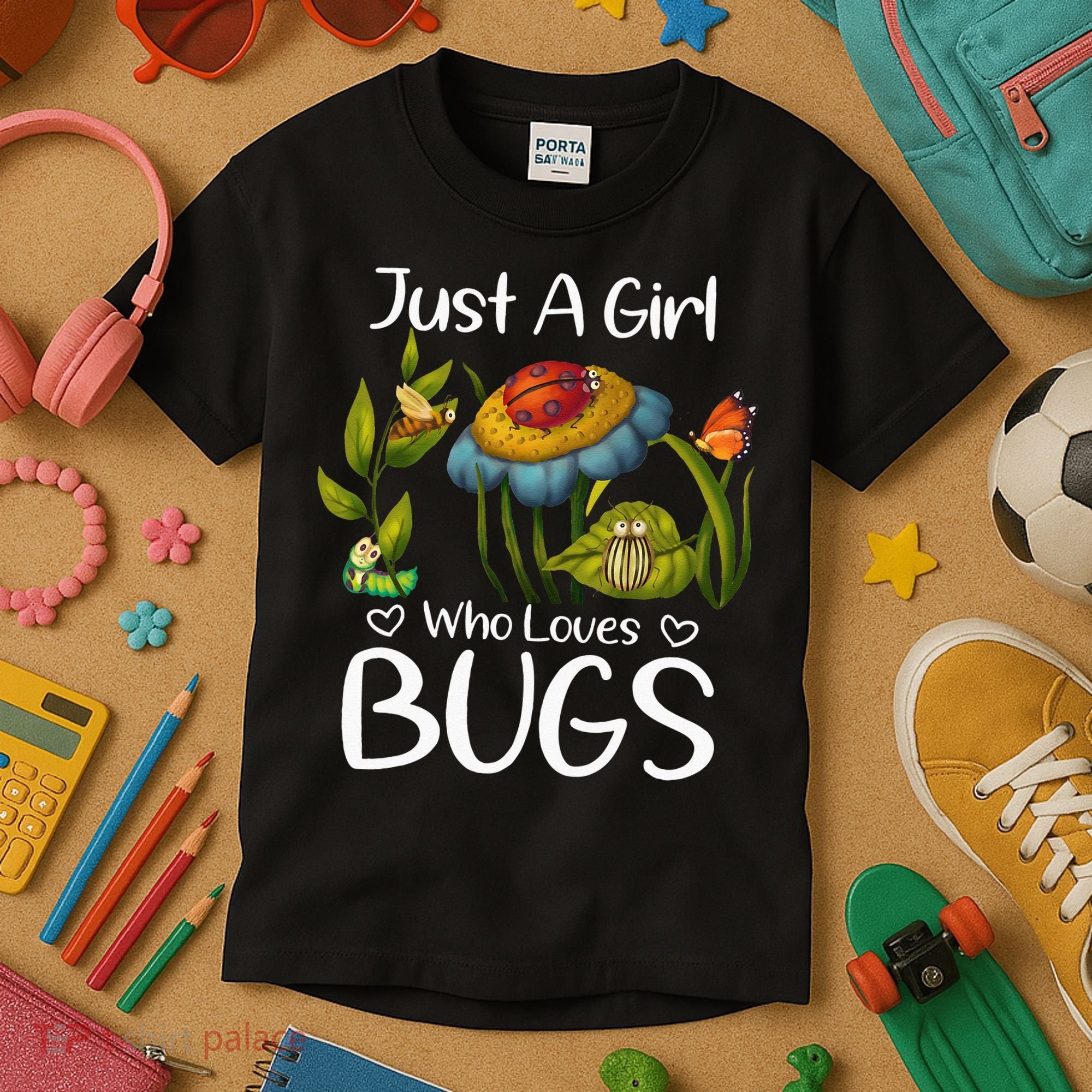 Just A Girl Who Loves Bugs Gift For Bugs Catcher Kids T-Shirt