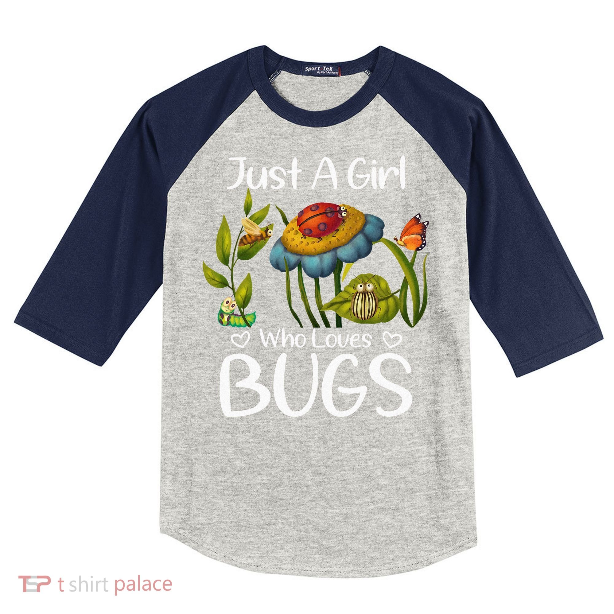 Just A Girl Who Loves Bugs Gift For Bugs Catcher Kids Colorblock Raglan Jersey