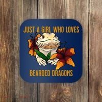 Just A Girl Who Loves Bearded Dragons Coaster thumb 0