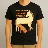 Just A Girl Who Loves Horses And Dogs T-Shirt thumb 3