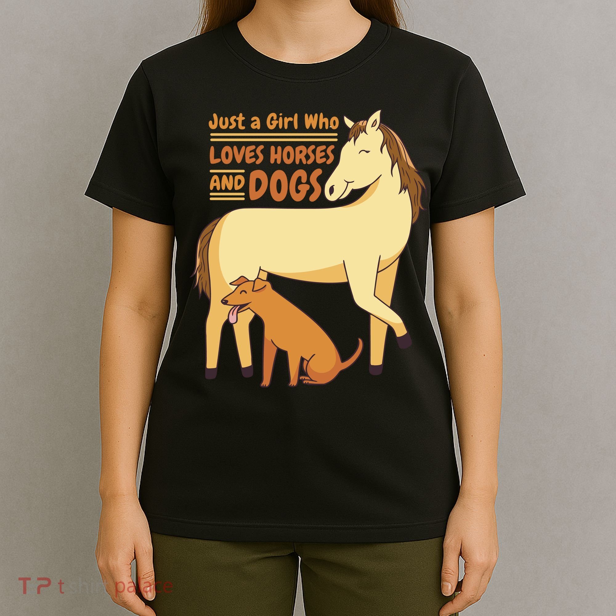 Just A Girl Who Loves Horses And Dogs T-Shirt