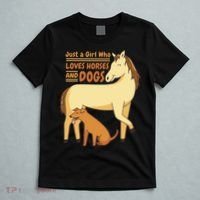 Just A Girl Who Loves Horses And Dogs T-Shirt thumb 5
