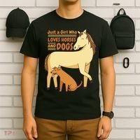 Just A Girl Who Loves Horses And Dogs T-Shirt thumb 6