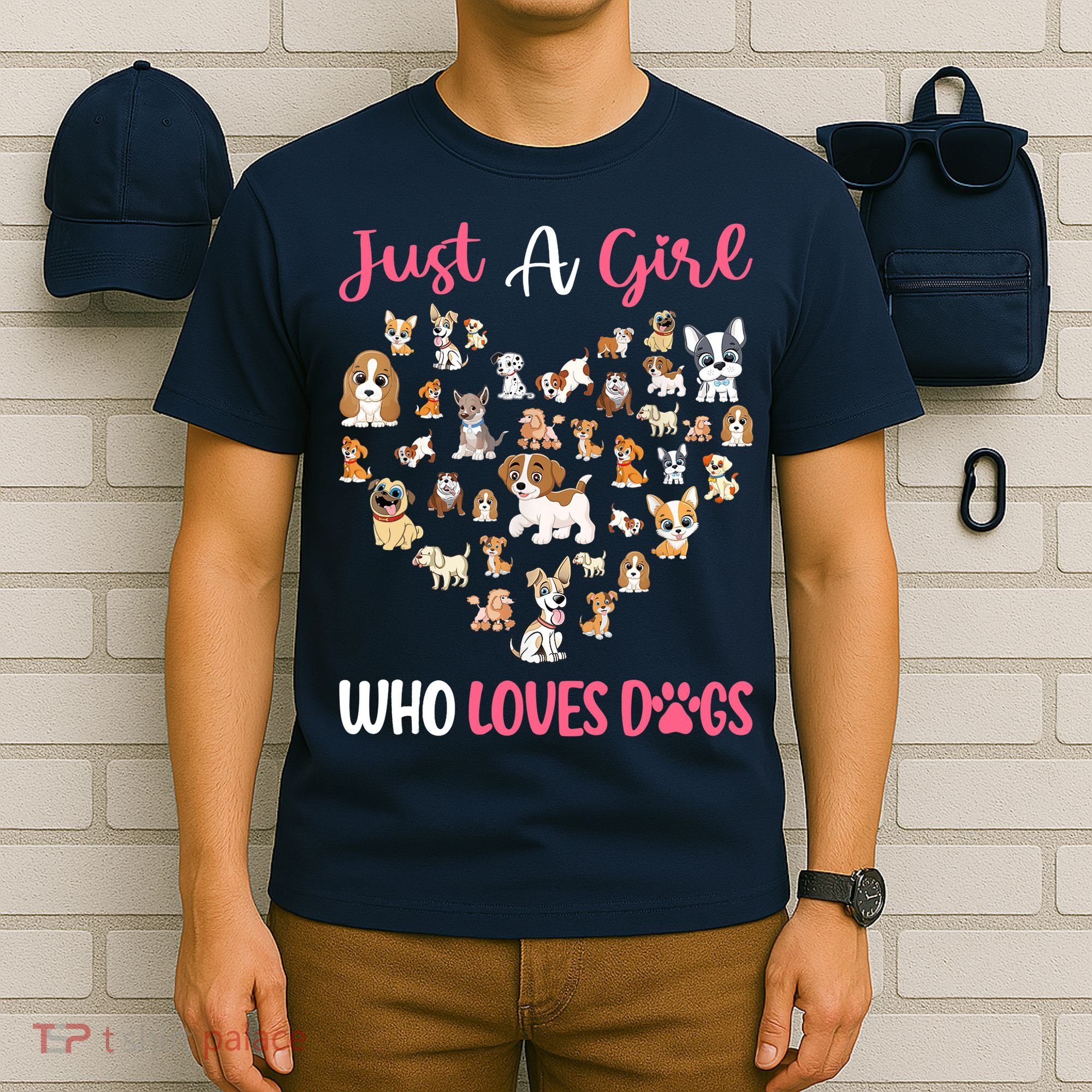 Just A Girl Who Loves Dogs Fun Dog Puppy Lover T-Shirt