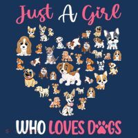 Just A Girl Who Loves Dogs Fun Dog Puppy Lover T-Shirt thumb 7