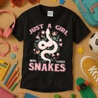 Just A Girl Who Loves Snakes Kids T-Shirt thumb 3