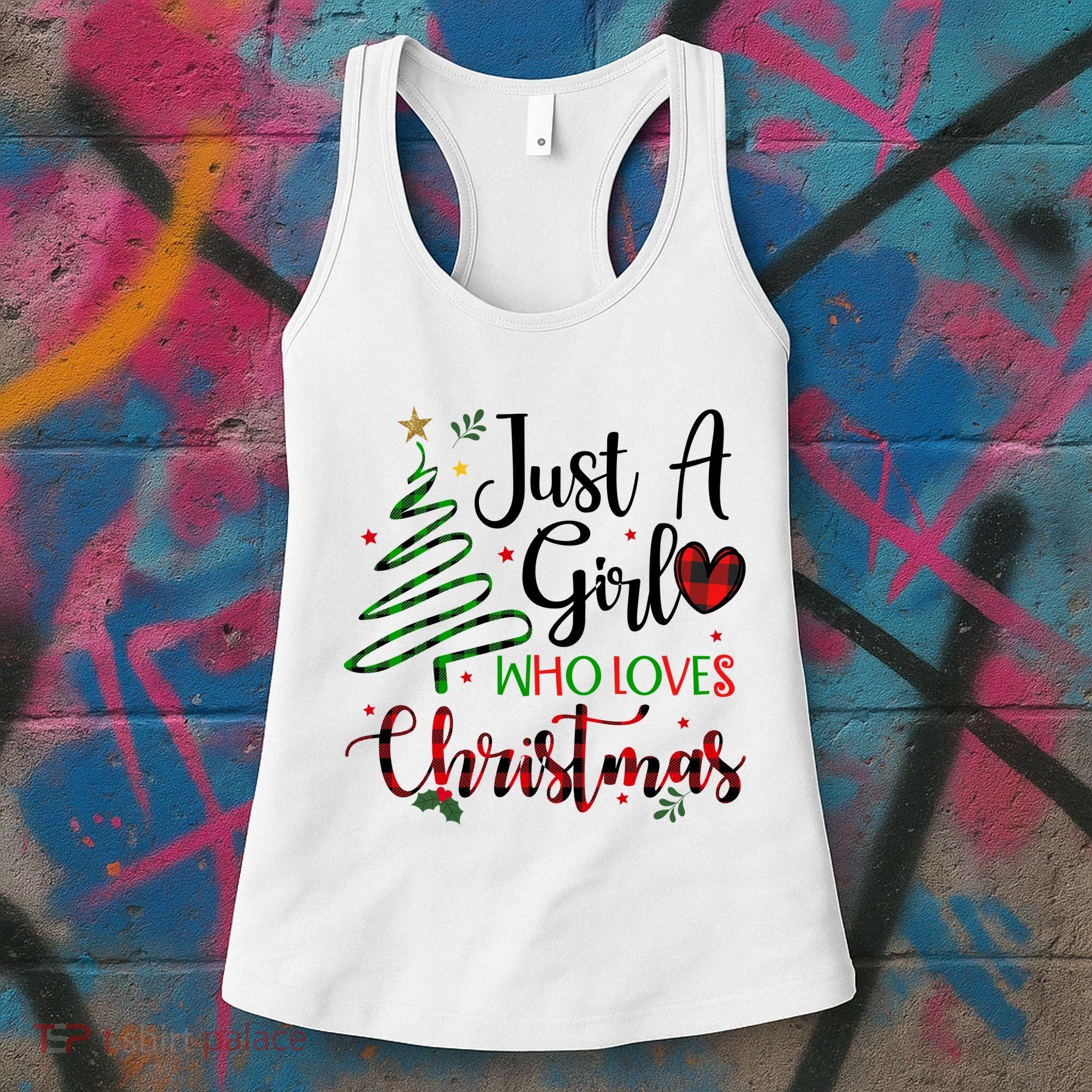 Just A Girl Who Loves Christmas Festive Women's Tank Top