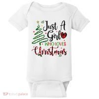 Just A Girl Who Loves Christmas Festive Baby Bodysuit thumb 0