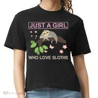 Just A Girl Who Loves Sloths Comfort Colors Boxy T-Shirt thumb 0