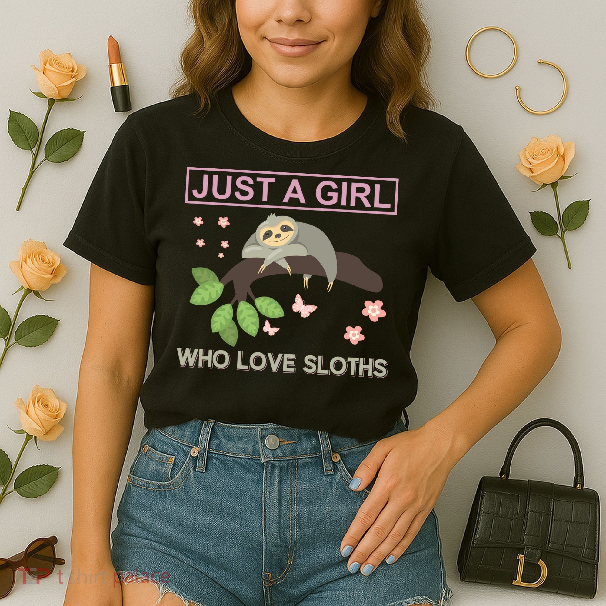 Just A Girl Who Loves Sloths Comfort Colors Boxy T-Shirt