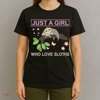 Just A Girl Who Loves Sloths T-Shirt thumb 4