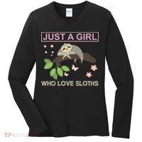 Just A Girl Who Loves Sloths Women's Long Sleeve Shirt thumb 0
