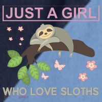 Just A Girl Who Loves Sloths Raglan Baseball Sleeve Shirt thumb 2