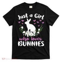 JUST A GIRL WHO LOVES BUNNIES Bunny Mom Rabbit Pet Owner T-Shirt thumb 0