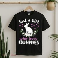 JUST A GIRL WHO LOVES BUNNIES Bunny Mom Rabbit Pet Owner T-Shirt thumb 2