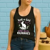 JUST A GIRL WHO LOVES BUNNIES Bunny Mom Rabbit Pet Owner Women's Tank Top thumb 2