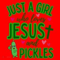 Just A Girl Who Loves Jesus And Pickles Santa Hat thumb 1
