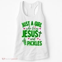 Just A Girl Who Loves Jesus And Pickles Women's Tank Top thumb 0