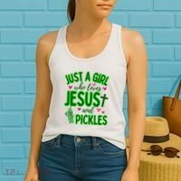 Just A Girl Who Loves Jesus And Pickles Women's Tank Top thumb 2