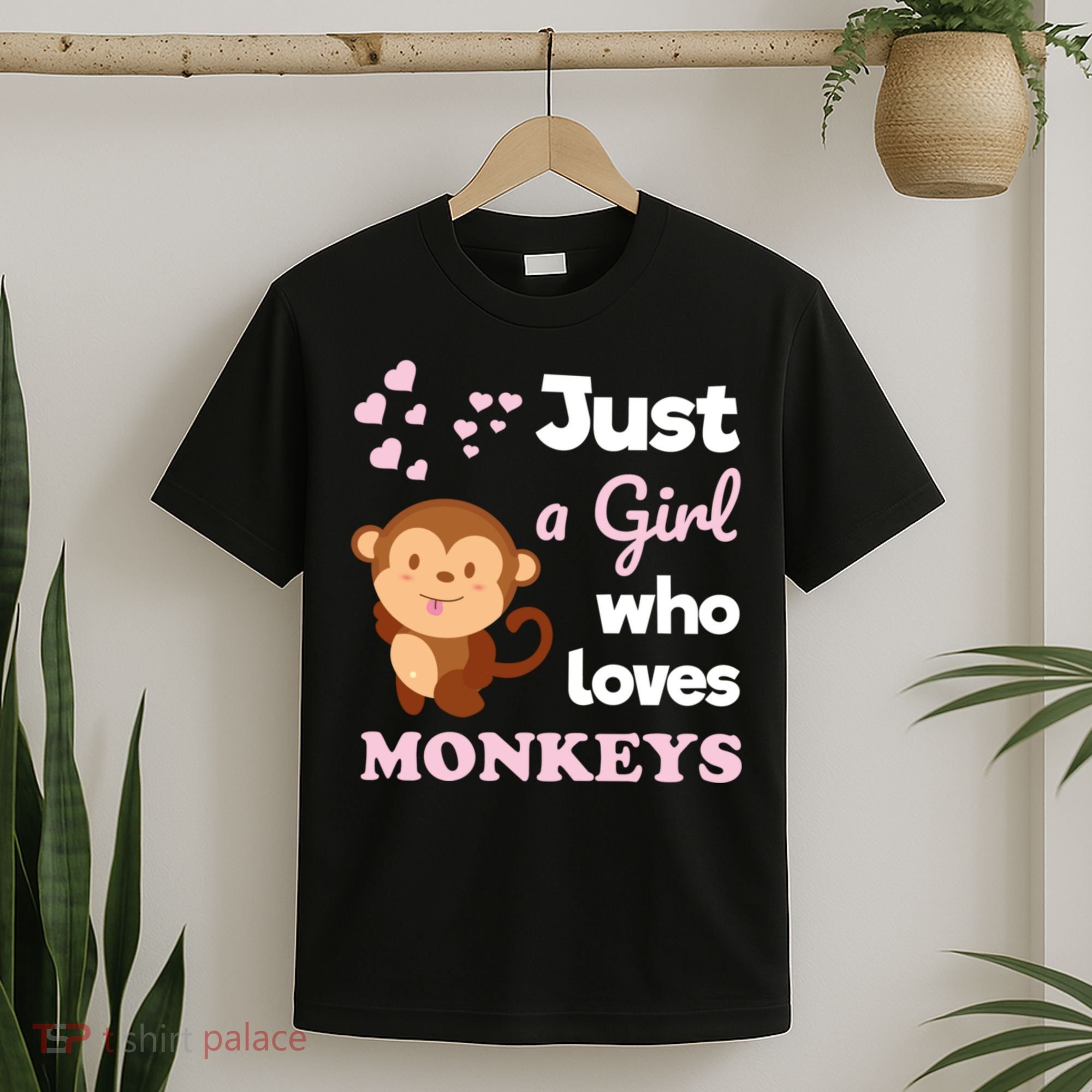 Just A Girl Who Loves Monkeys Girls Monkey T-Shirt