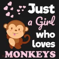 Just A Girl Who Loves Monkeys Girls Monkey T-Shirt thumb 7