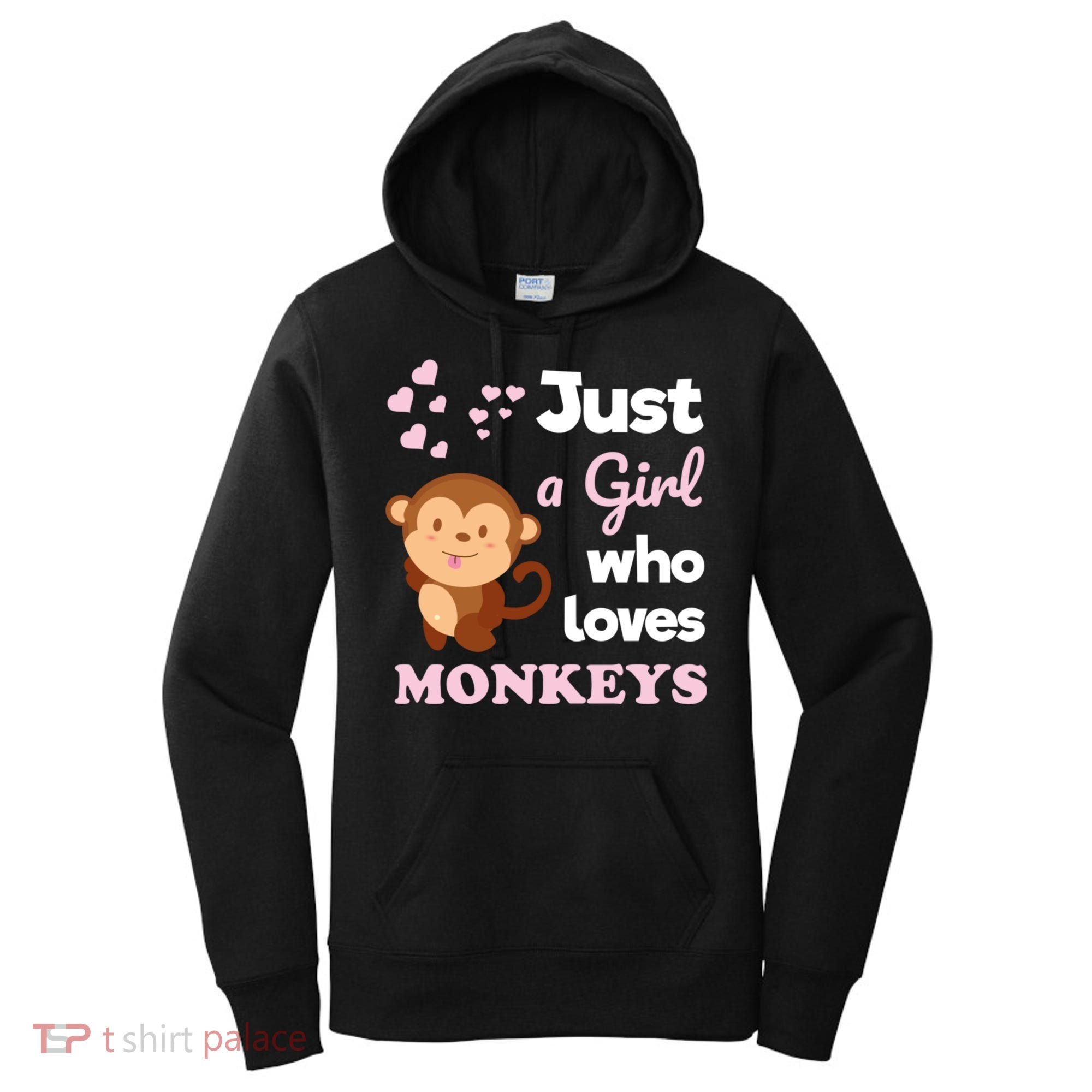 Just A Girl Who Loves Monkeys Girls Monkey Women's Hoodie