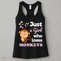 Just A Girl Who Loves Monkeys Girls Monkey Women's Tank Top thumb 3