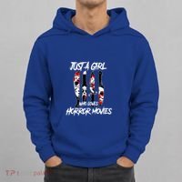 Just A Girl Who Loves Horror Movies Characters In Knives Hoodie thumb 0
