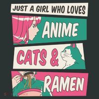 Just A Girl Who Loves Anime Cats And Ramen Sweatshirt thumb 2