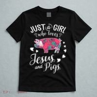 Just A Girl Who Loves Jesus And Pigs Farmer Lover T-Shirt thumb 5