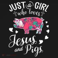 Just A Girl Who Loves Jesus And Pigs Farmer Lover Women's Hoodie thumb 2