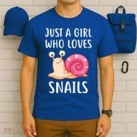 Just A Girl Who Loves Snails Cute Snail Girl Gift T-Shirt thumb 6